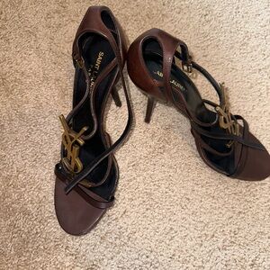 Saint Laurent Cassandre Open Toe Sandals